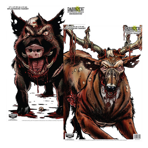 Birchwood Casey 35627 Smokehouse  Zombie Deer/Hog Hanging Smokehouse Blood Trail All Firearms 12" x 18" Impact Enhancement Splatter 8 Targets