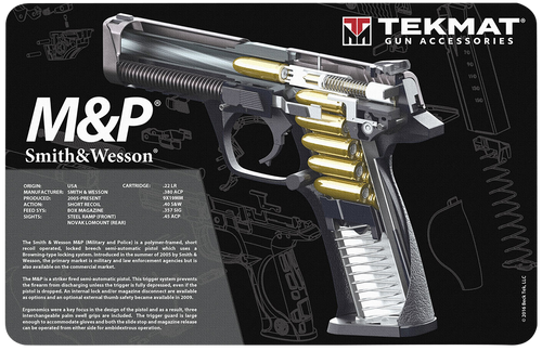TekMat TEKR17SWMPCA S&W M&P Cutaway Cleaning Mat Black/White Rubber 11" x 17"