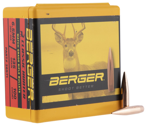 Berger Bullets .264 inches 135gr Hybrid Boat Tail Bullets 100 Count
