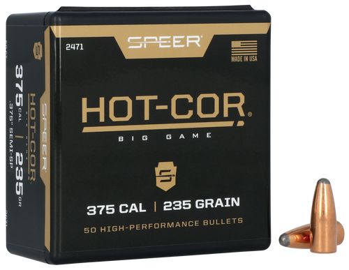 Speer 2471 Hot-Cor  375Cal 235gr Semi Spitzer Soft Point 50 Per Box/5 Case