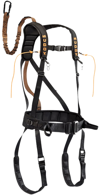 Muddy MUD-MSH400-XL The Safeguard Safety Harness Lightweight Padded Nylon, Max Waist 44", 230-300 lbs. Capacity,  Cam Leg Buckles