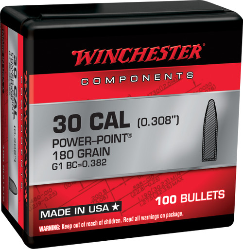 Winchester .308 Win Ammo 180gr PP Ammunition - 100 Rounds