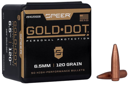 Speer 264120GDB Gold Dot  264Cal 120gr Bonded Soft Point 50 Per Box/20 Case