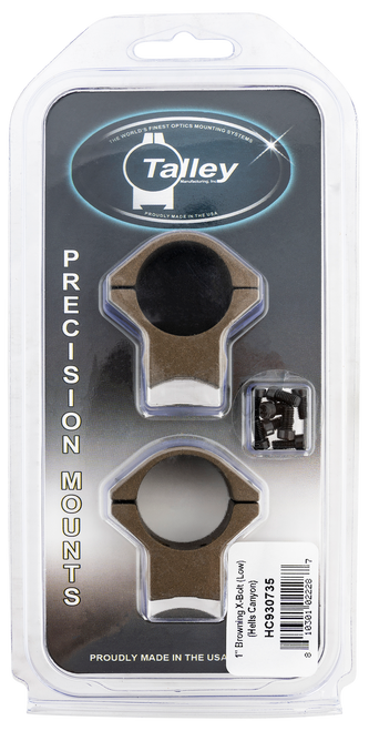 Talley HC930735 Scope Mount/Ring Combo  Burnt Bronze Aluminum 1" Tube X-Bolt Low Rings Short/Long Action 0 MOA