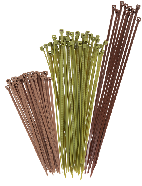 Vanish 15823 Hunting Blind Cable Ties  Tan/Green/Brown Nylon 100 PK