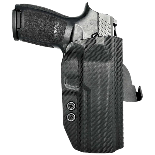 Rounded Gear SSRP320FSCFRHOWBPDL  Paddle Holster OWB Black Carbon Fiber Kydex Fits Sig Sauer P320 Right Hand
