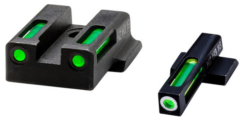 HiViz 9EZN321 LiteWave H3 Sight Set for S&W 9EZ Green Tritium White Outline Front Sight-Green Fiber Optic Rear Sight