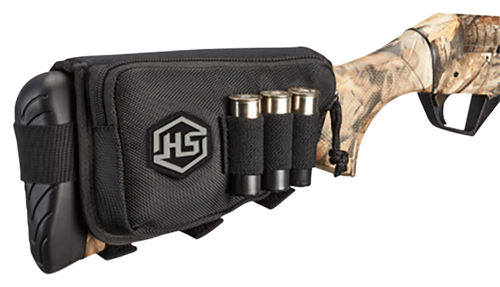 Hunters Specialties 01621 Buttstock Shell Holder  W/Pouch Holds 3 Rounds Black Polyester