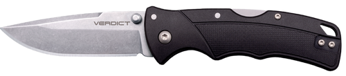 Cold Steel CSFLC3SPSSZ Verdict  EDC 3" Tanto Plain Folding 4116 Krupp SS Blade, Black Textured GFN Handle