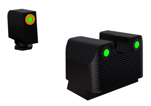 Rival Arms RA3A231G Night Sights for Glock MOS  Green Tritium Orange Outline Front Sight-Green Tritium Black Outline Rear Sight Glock 17/19