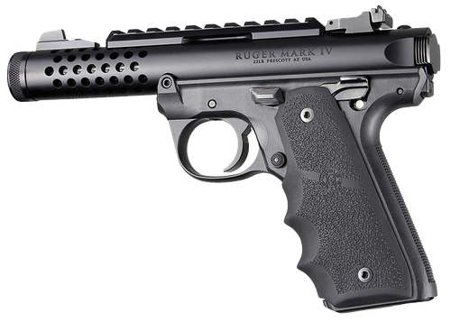 Hogue 79080 Rubber Grip  Black with Finger Grooves for Ruger Mark IV 22/45