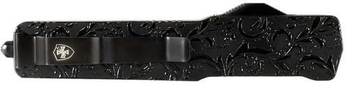Templar Knife  Premium LW Maiden Gloss Slim OTF Dagger Plain Black Oxide Stonewashed Powder Coated D2 Steel Blade, 5" Black Gloss Aluminum Handle