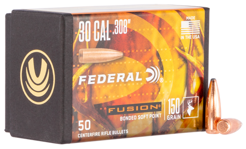 Federal FB308F1 Fusion Component  30 Cal .308 150 gr Fusion Soft Point 50 Per Box/ 4 Case