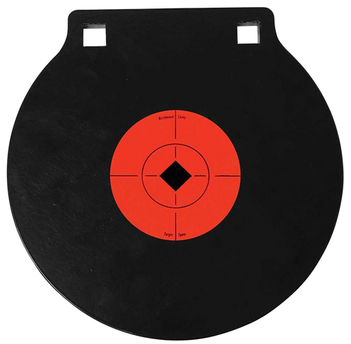 Birchwood Casey 47604 World of Targets Double Hole 8" Pistol/Rifle Black/Orange AR500 Steel Circle w/Crosshair & Diamond 0.38" Thick Hanging