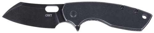 CRKT 5315KS Pilar  Large 2.67" Folding Plain Black Stonewashed 8Cr13MoV SS Blade/Black Stainless Steel Handle Includes Pocket Clip