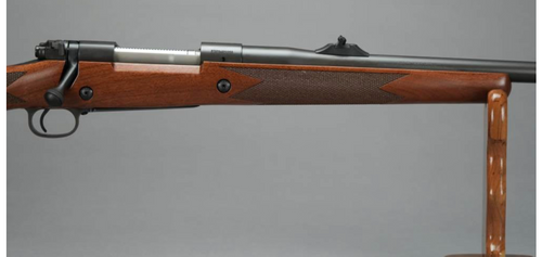 Winchester Repeating Arms 535204161 Model 70 Safari Express Full Size 375 H&H Mag 3+1 24" Matte Blued Free Floating Steel Barrel, Matte Blued Steel Drilled & Tapped Receiver, Satin Walnut Fixed w/Deluxe Cheek Piece Stock, Right Hand