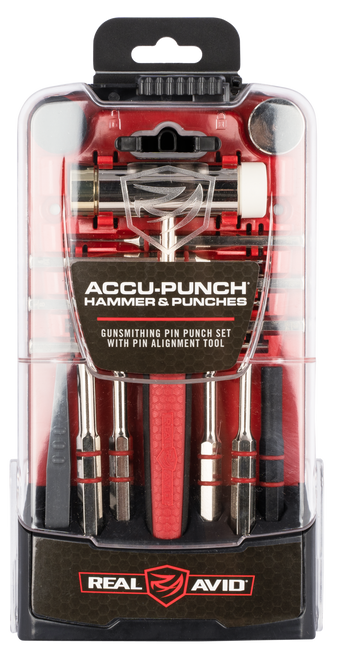 Real Avid AVHPS Accu-Punch Hammer & Punches Steel Red Rubber Handle