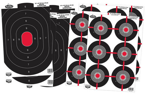 Birchwood Casey 35725 Dirty Bird Combo Pack Silhouette/Bullseye Paper Target 12" x 18" 8 Per Pkg