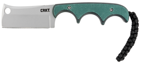 CRKT 2383 Minimalist  2.13" Fixed Cleaver Plain Bead Blasted 5Cr15MoV SS Blade/ Green Contoured Resin Infused Fiber Handle Includes Lanyard/Sheath