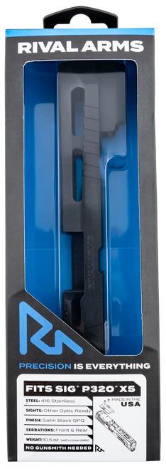 Rival Arms RA-RA10P502A Faction Series Slide A1 Sig P320 X-Five Docter Cut Cerakote Black 17-4 Stainless Steel