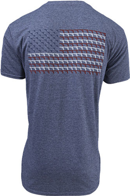 PISTOL FLAG T-SHIRT X-LARGEGLOCK OEM HEATHERED NAVY 