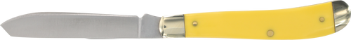 Old Timer 1180011 Gunstock Trapper 3" Plain Stainless Steel Blade Yellow