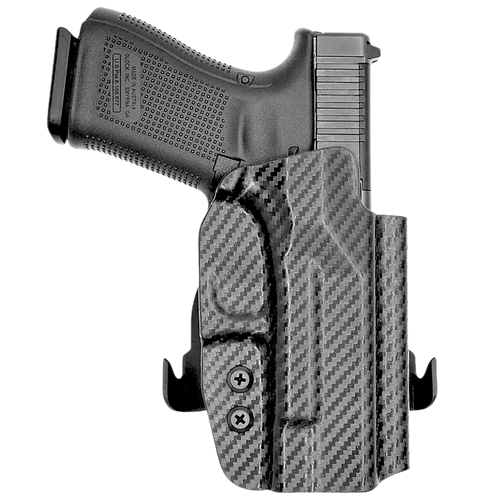 Rounded Gear GLK192332CFRHOWBPDL  Paddle Holster OWB Black Carbon Fiber Kydex Fits Glock 19 Right Hand