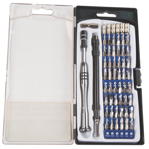 Wheeler 564018 Precision Micro Screwdriver Set Chrome Plated Steel Extendable Handle 58 Pieces