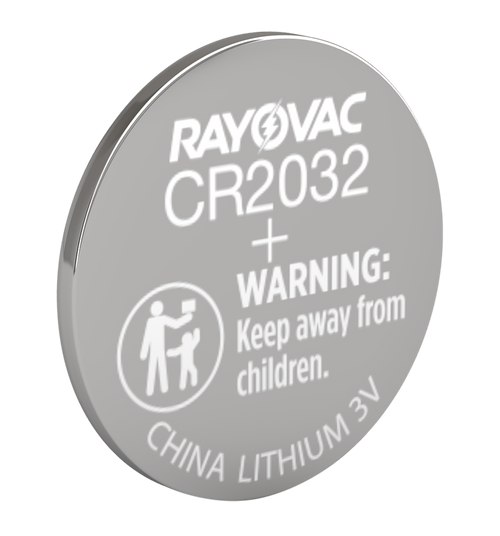 Rayovac KECR20321 CR2032 Lithium Coin Cell  Silver 3.0 Volts 225 mAh