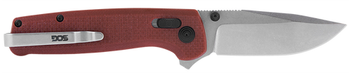 S.O.G SOGTM1023BX Terminus XR 2.95" Folding Clip Point Plain Stonewashed D2 Steel Blade Crimson Textured G10 Handle Features Box Packaging Includes Pocket Clip