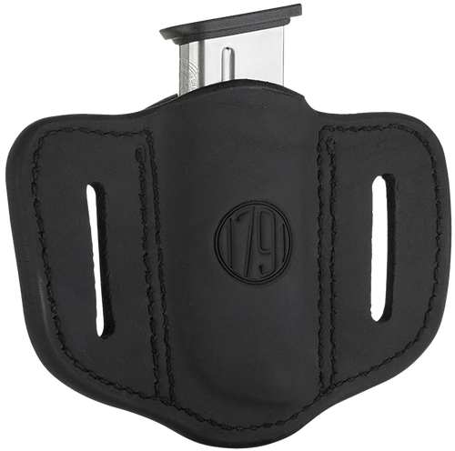 1791 Gunleather MAG11SBLA MAG1.1 Single Mag Holster Stealth Black Leather Belt Slide Compatible w/ Single Stack Ambidextrous