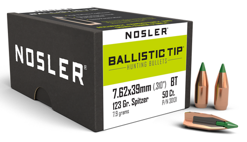 Nosler 30131 Ballistic Tip  7.62x39mm 123gr Spitzer Boat Tail 50/Box