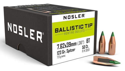 Nosler 7.62x39 Ammo 123gr BT Ammunition - 50 Rounds