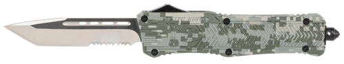 CobraTec Knives LADCCTK1LTS CTK-1  Large 3.75" OTF Tanto Part Serrated D2 Steel Blade/Army DigiCamo Aluminum Handle Features Glass Breaker Includes Pocket Clip