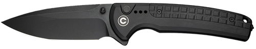 Civivi Knives C22025D-1 Sentinel Strike II 3.70" Folding Plain Black Stonewashed Nitro-V Steel Blade, Black Textured FRN Handle