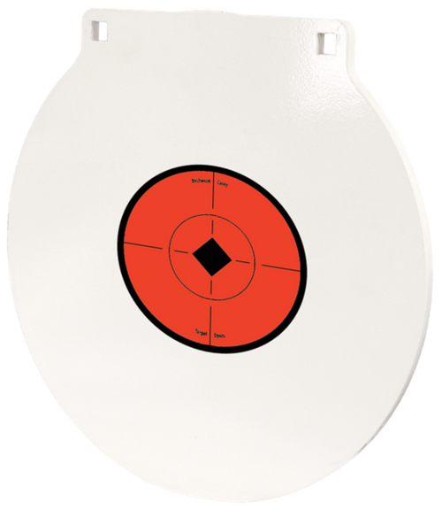 Birchwood Casey RND6 Round Steel Target Plate 6" Centerfire Rifle/Handgun Target Black/Red/White NM500 Steel Hanging