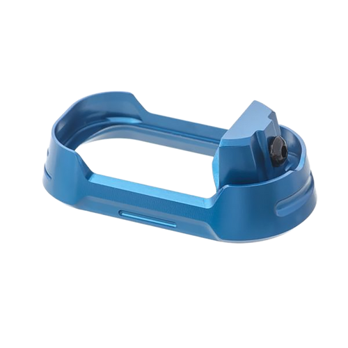 Tyrant CNC TDG19G34MWBLUEBLKSCRW  Magwell Fits Glock 19 Gen 3-4 Blue Aluminum