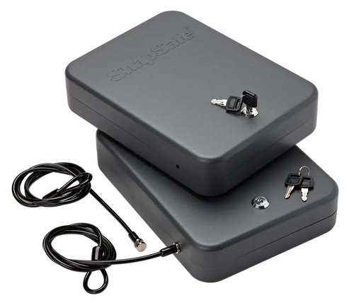 SnapSafe 75221 Lock Box  2XL Key Entry Black Steel 11.50" L x 8.50" W x 2.50" D 2pk