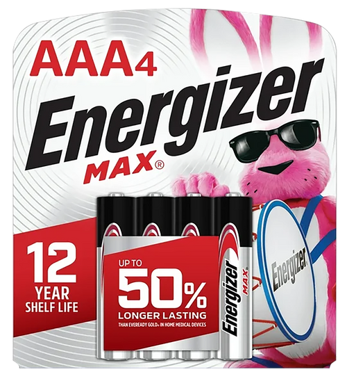 Energizer E92BP4 AAA Max Black/Silver 1.5V Alkaline Qty (4) Single Pack
