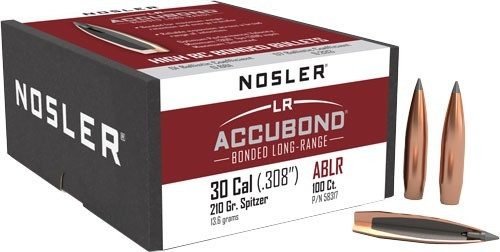 Nosler 30 Caliber 210gr AccuBond Long Range Bullets 100 Count