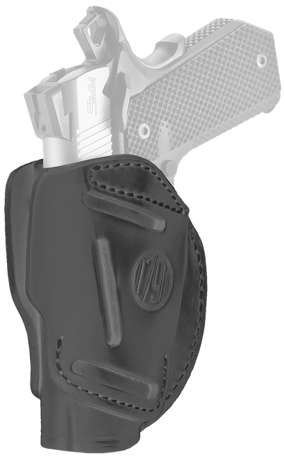 1791 Gunleather 3WH1SBLA 3-Way  IWB/OWB Size 01 Stealth Black Leather Belt Loop Fits 1911 3-4" Ambidextrous