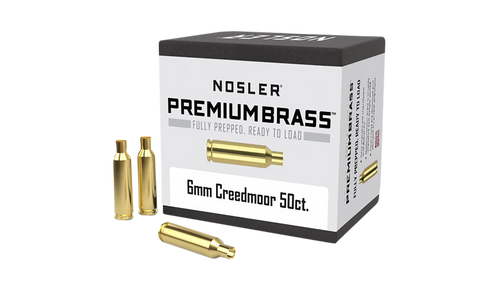 Nosler 10229 Premium Brass Unprimed Cases 6mmCreedmoor Rifle Brass 50/Box