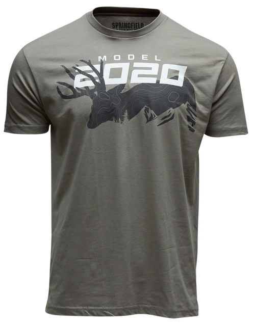 Springfield Armory GEP8607S 2020 Mule Deer Men's Stone Gray Cotton/Polyester Short Sleeve Small
