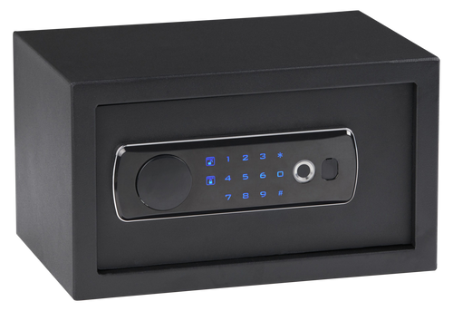 Bulldog BD5010 Duo  Digital Keypad/Biometric/Key Entry Black Powder Coat Steel Holds 1 Handgun LED Keypad
