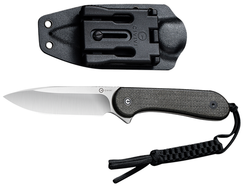 Civivi Knives C2105B Elementum  3.98" Fixed Plain Satin D2 Steel Blade, 4.50" Dark Green Micarta Handle