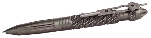 Uzi Accessories UZITACPEN4GM Tactical Pen  Gun Metal Aluminum 6" Features Glass Breaker/Cuff Key