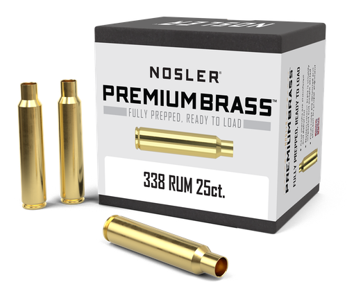 Nosler 338 Remington Ultra Magnum Brass Cases 25 Count