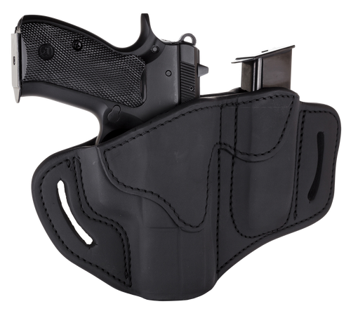 1791 Gunleather BH21M12SBLR BH2.1M1.2 Combo OWB 2.1 Stealth Black Leather Belt Slide Fits S&W M&P Shield/Springfield XD/Glock 17