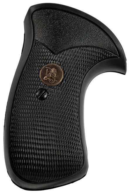Pachmayr 03270 Compact Grip Checkered Black Rubber for S&W K/L Frame with Round Butt