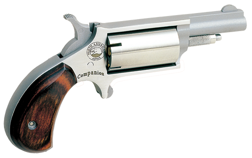 North American Arms 22MCB Companion  SAO 22 Mag #11 Percussion 1.63" 5 Shot Stainless Frame Stainless, Cylinder & Barrel Rosewood Birdshead Grip